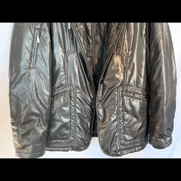 Tallia Mens Size L Black Jacket Coat w/ Zipper 5 Snap & Detachable Collar - Picture 11 of 14